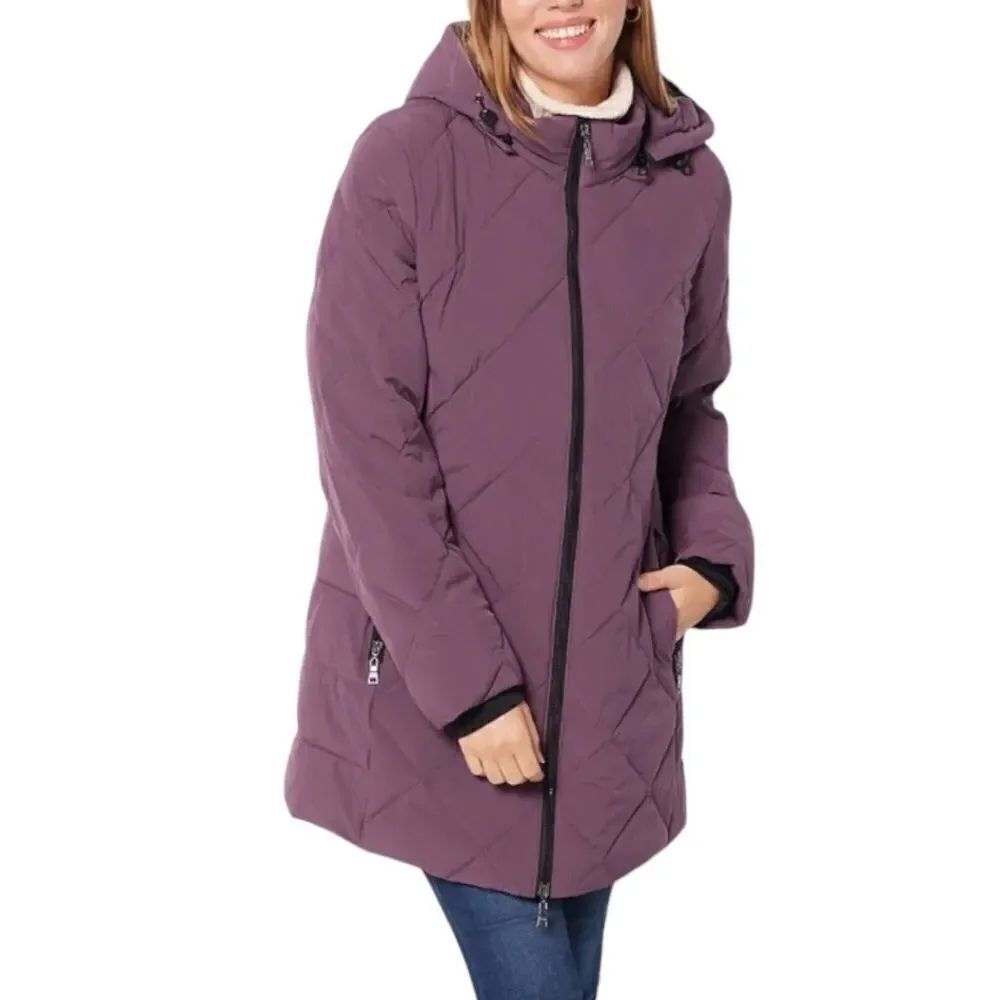 Nuage Removeable Hood Quilted Stretch Puffer Coat